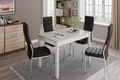 Стол обеденный Бостон-2 металл белый/белый гранит