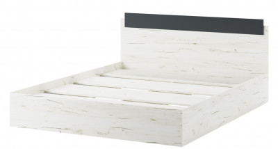 Кровать КР1400 БЕАТРИС Крафт белый-Антрацит