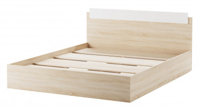 Кровать КР1400 БЕАТРИС Сонома-Белый глянец