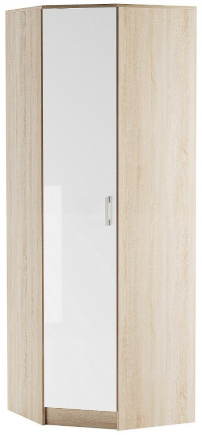 Шкаф угловой БЕАТРИС Сонома-Белый глянец