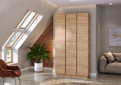 Шкаф 1210 3С ВЕРТИКАЛЬ Крафт золотой