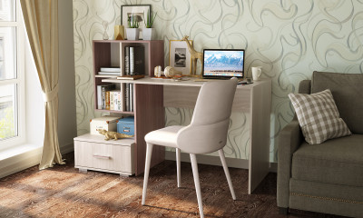 Письменно-компьютерный стол «ПКС-10» Шимо светлый-Шимо темный