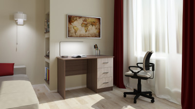 Письменно-компьютерный стол «ПКС-3» Ясень Шимо тёмный/Ясень Шимо светлый