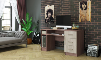 Письменно-компьютерный стол «ПКС-4» Ясень Шимо тёмный/Ясень Шимо светлый