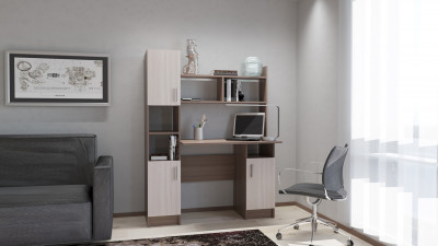 Письменно-компьютерный стол «ПКС-6» Ясень Шимо тёмный/Ясень Шимо светлый