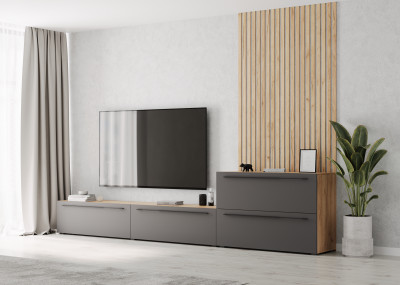 Гостиная Стоун Золотой дуб/Графит