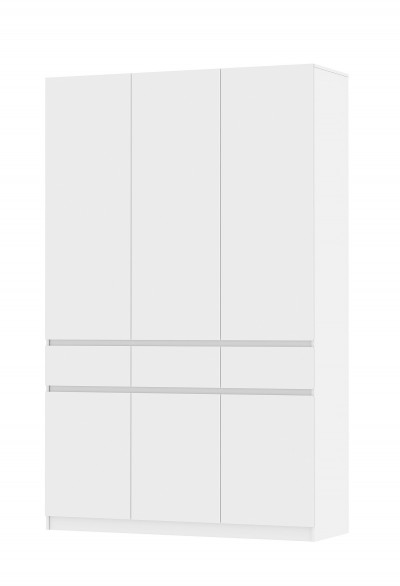 Шкаф 3-х ств. с ящиками Бостон Белый-Белый Бриллиант