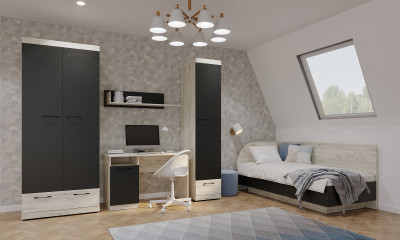 Детская Соната 3 Дуб Крафт Белый/Антрацит