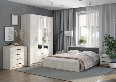Модульная спальня Фиеста композиция 1 дуб крафт белый