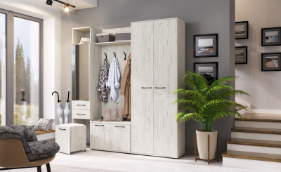 «Прихожая ИТАЛИЯ» Композиция №1 Дуб Крафт белый